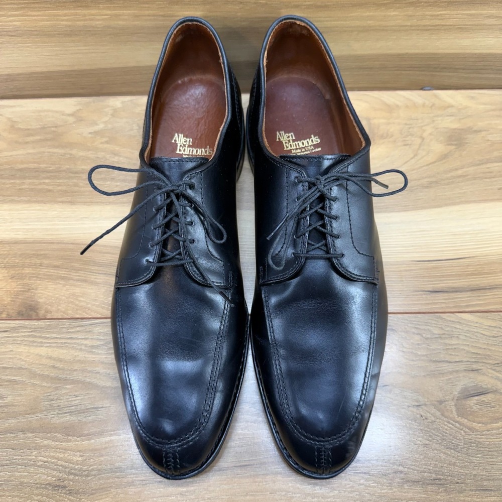 Allen Edmonds LaSalle Split Apron Toe Oxfords 11 D Black Leather Business Formal
